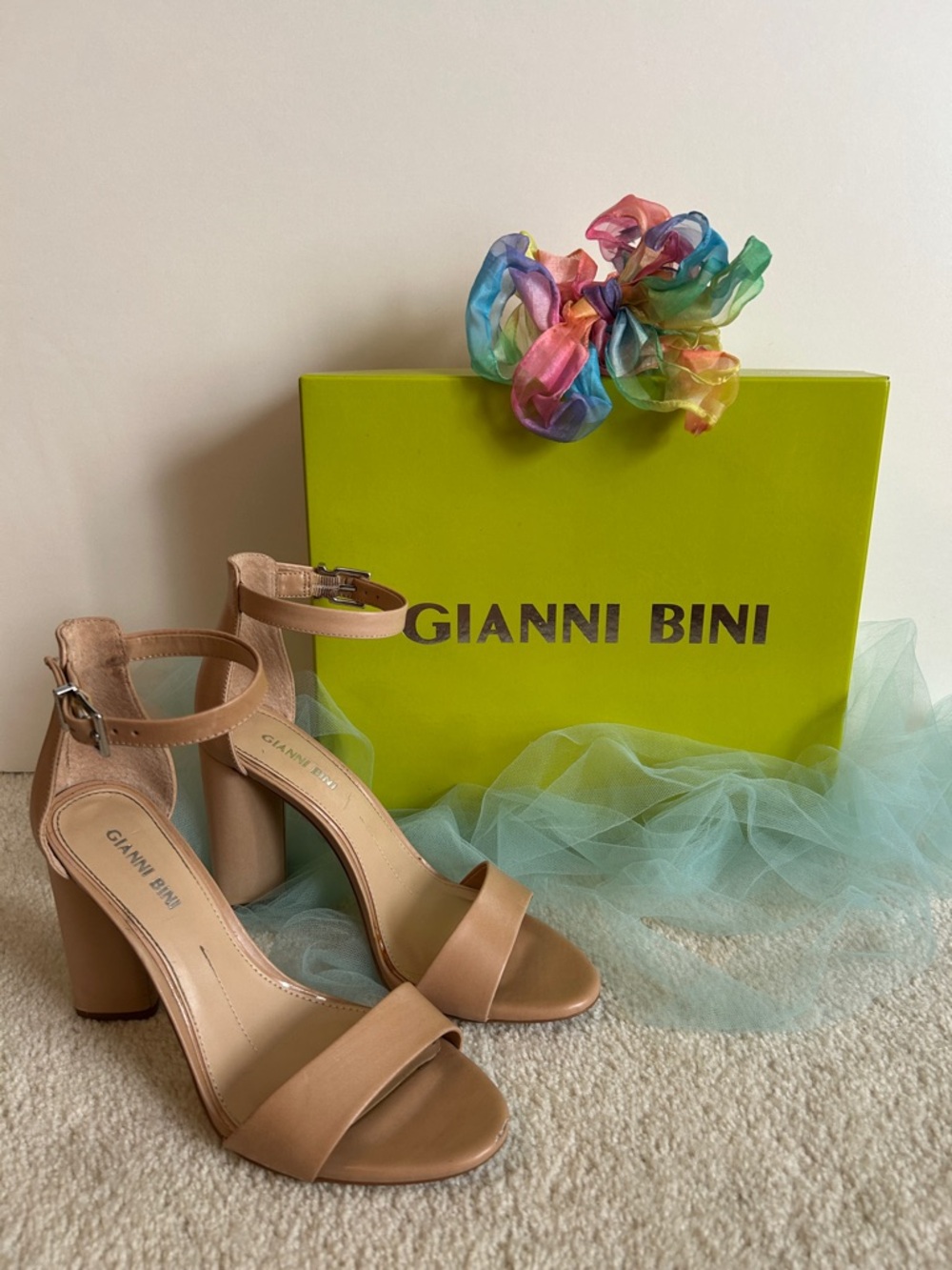 Gianni Bini Ankle-Strap Block Heel Sandals in Spanish Sand